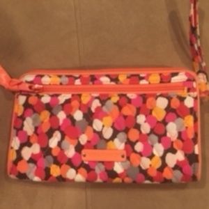 Vera Bradley Pixie Confetti Front Zip Wristlet